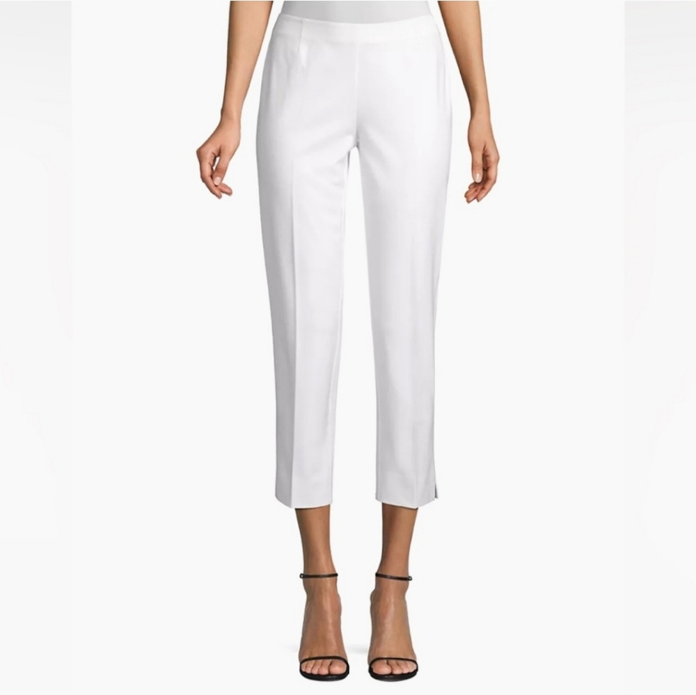 Lafayette 148 New York Lexington Dress Cropped White Pants size 14